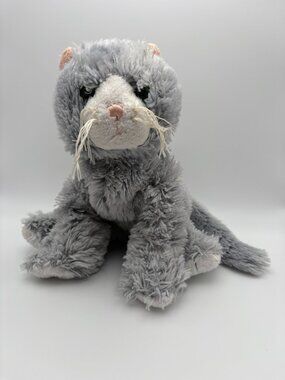Webkinz Ganz Silversoft Cat HM222 Plush Stuffie Grey White No Code (SKU: 876TO)